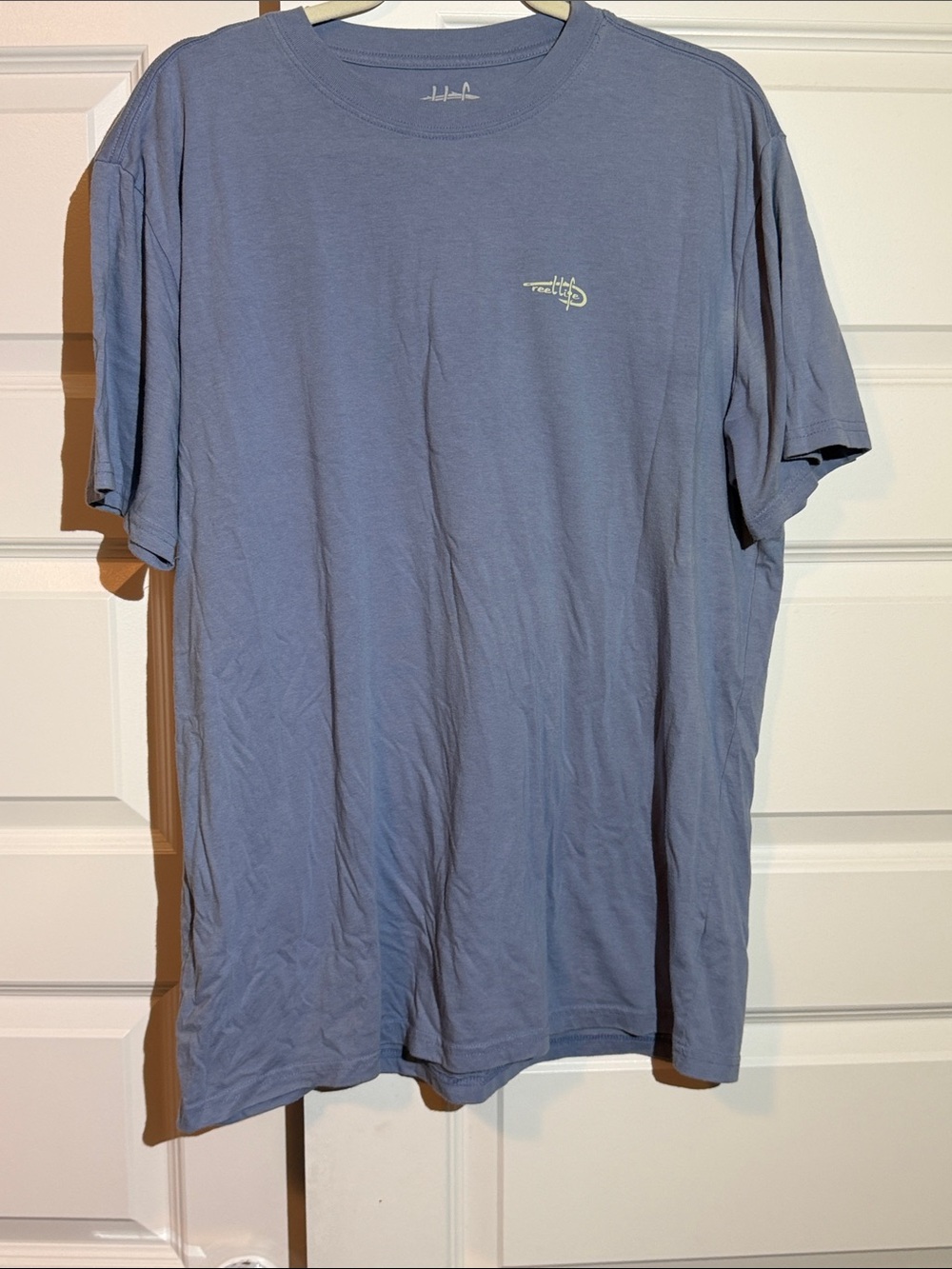 Men's Short-Sleeve Tee in Dusty Blue with Subtle Chest Logo